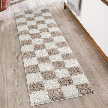 Chester Check CHS01 Beige Runner-Desire Rugs-Rug Love - The Most Loved Rug Store
